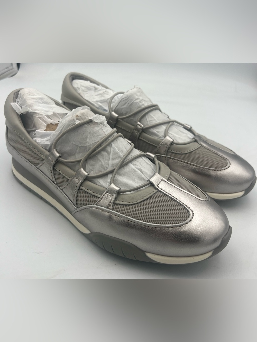 Naturalizer Tallulah Mary Jane Sneaker Pewter Leather/Mesh Women’s Size 8.5W NEW